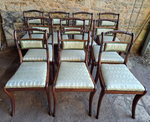 SET OF TEN ROSEWOOD DINING CHAIRS CIRCA 1830