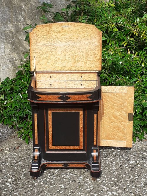 EBONY AND AMBOYNA DAVENPORT DESK CIRCA 1870 - ADDITIONAL PHOTO 3