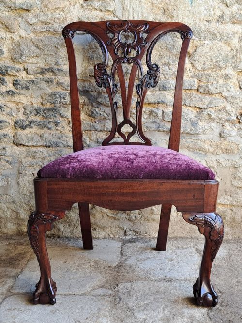 IRISH RED WALNUT SIDE CHAIR CIRCA 1750 - ADDITIONAL PHOTO 1