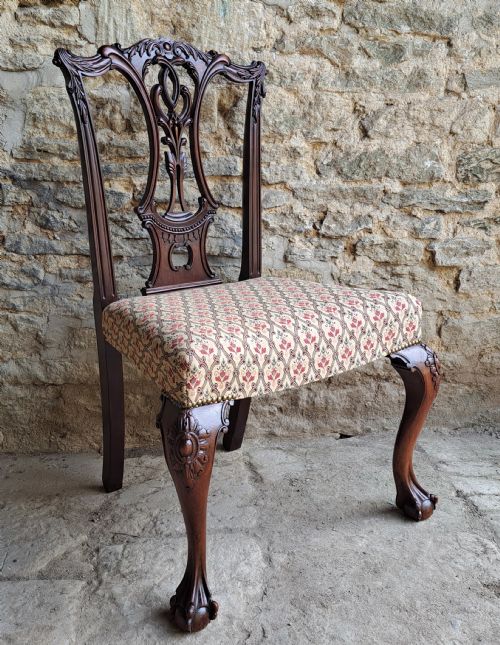 MAHOGANY CHIPPENDALE STYLE CHAIR MID 19TH CENTURY