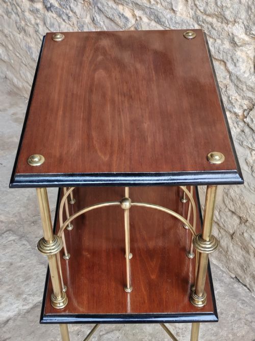 REGENCY MAHOGANY AND BRASS MAGAZINE TABLE RACK - ADDITIONAL PHOTO 3