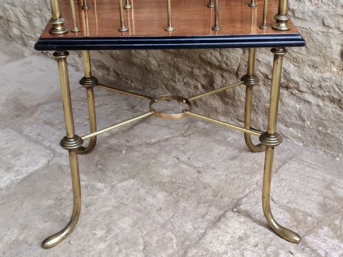 REGENCY MAHOGANY AND BRASS MAGAZINE TABLE RACK - ADDITIONAL PHOTO 4