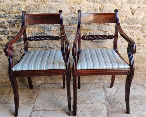 PAIR OF MAHOGANY CARVERS CIRCA 1810
