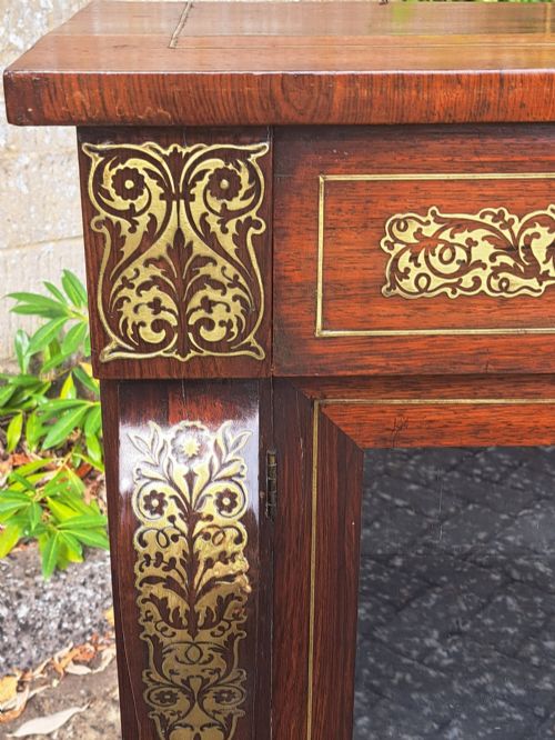 ROSEWOOD BRASS INLAID BOOKCASE CIRCA 1830 - ADDITIONAL PHOTO 5
