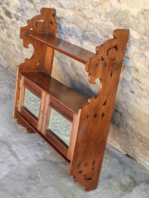 WALNUT HANGING CABINET CIRCA 1890