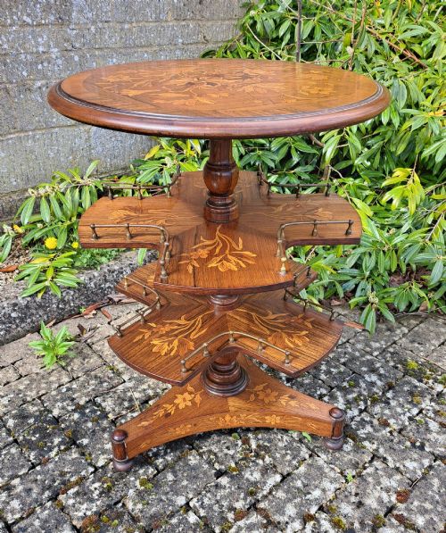 REVOLVING DUTCH MARQUETRY LIBRARY TABLE CIRCA 1820 - ADDITIONAL PHOTO 1
