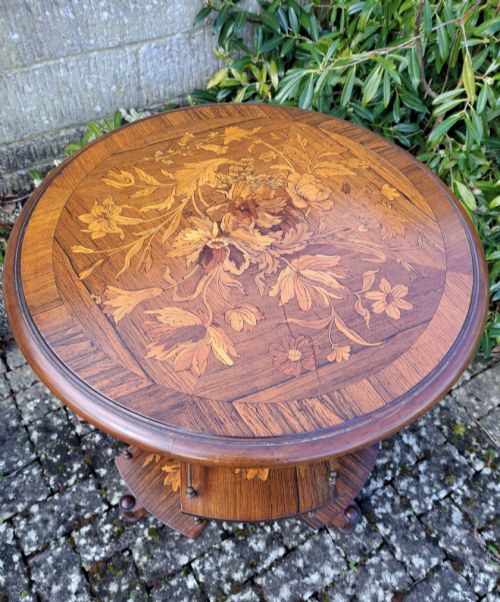 REVOLVING DUTCH MARQUETRY LIBRARY TABLE CIRCA 1820 - ADDITIONAL PHOTO 2