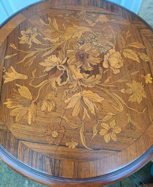 REVOLVING DUTCH MARQUETRY LIBRARY TABLE CIRCA 1820 - ADDITIONAL PHOTO 3