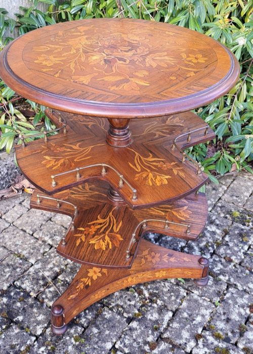 REVOLVING DUTCH MARQUETRY LIBRARY TABLE CIRCA 1820 - ADDITIONAL PHOTO 6