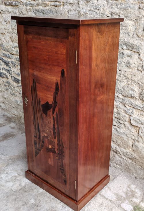 MAHOGANY INLAID CUPBOARD IN THE MANNER OF GALLE CIRCA 1880 - ADDITIONAL PHOTO 1