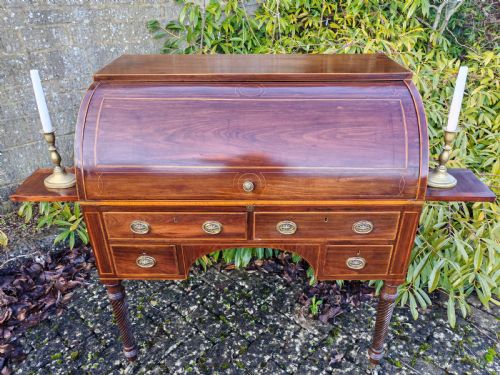 GEORGIAL CYLINDER TOP DESK CIRCA 1810 - ADDITIONAL PHOTO 2