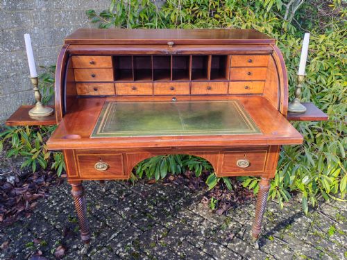 GEORGIAL CYLINDER TOP DESK CIRCA 1810 - ADDITIONAL PHOTO 4