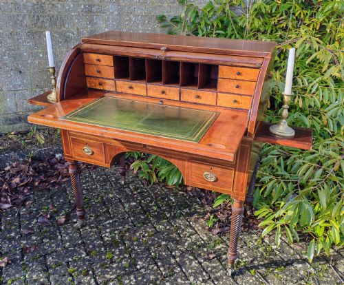 GEORGIAL CYLINDER TOP DESK CIRCA 1810 - ADDITIONAL PHOTO 5