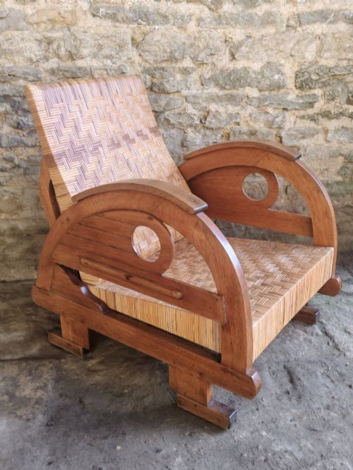 ART DECO RATTAN ARMCHAIR 1930S