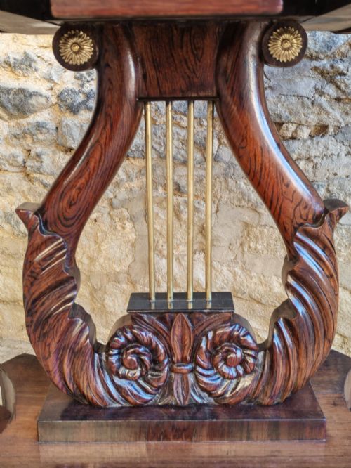 ROSEWOOD LYRE TEA TABLE CIRCA 1820 - ADDITIONAL PHOTO 2