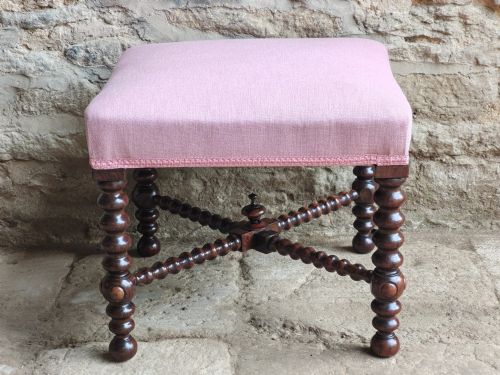 ROSEWOOD BOBBIN LEG STOOL CIRCA 1850 - ADDITIONAL PHOTO 1