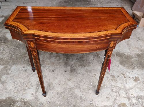 SATINWOOD AND MAHOGANY TEA TABLE CIRCA 1880