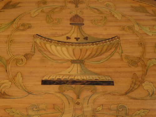 SATINWOOD AND MARQUETRY TRAY BY EDWARDS AND ROBERTS - ADDITIONAL PHOTO 2