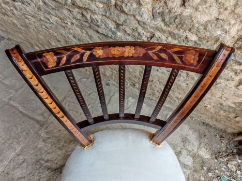 PAIR OF MARQUETRY SIDE CHAIRS CIRCA 1820 - ADDITIONAL PHOTO 5