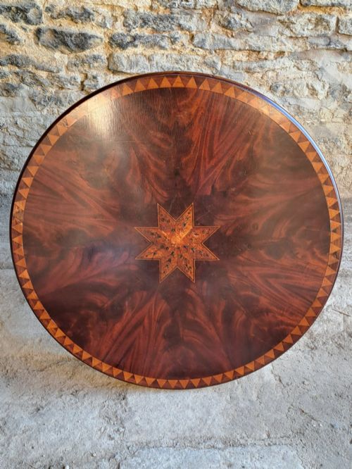 MAHOGANY INLAID OCCASIONAL TABLE - ADDITIONAL PHOTO 1