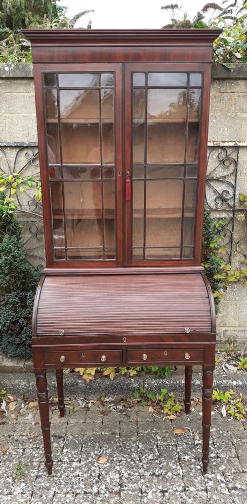 MAHOGANY BOOKCASE BUREAU BY TUDOR BURREY SHREWSBURY - ADDITIONAL PHOTO 1