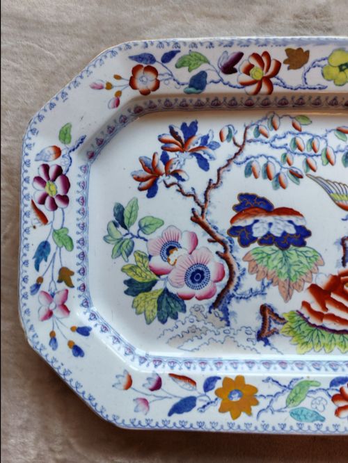 LARGE MASONS IRONSTONE SERVING PLATTER CIRCA 1830 - ADDITIONAL PHOTO 2