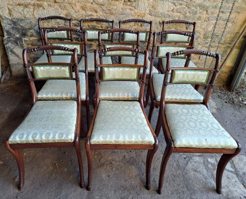 Set of Ten Rosewood Dining Chairs Circa 1830