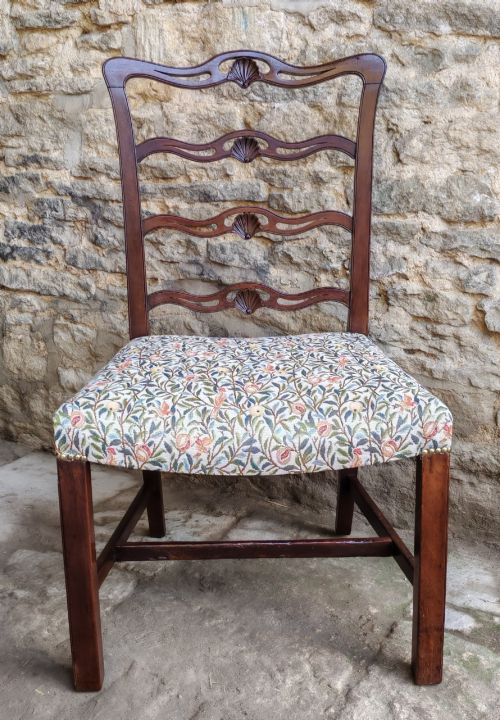 Mahogany Carved Ladderback Chair Circa 1870