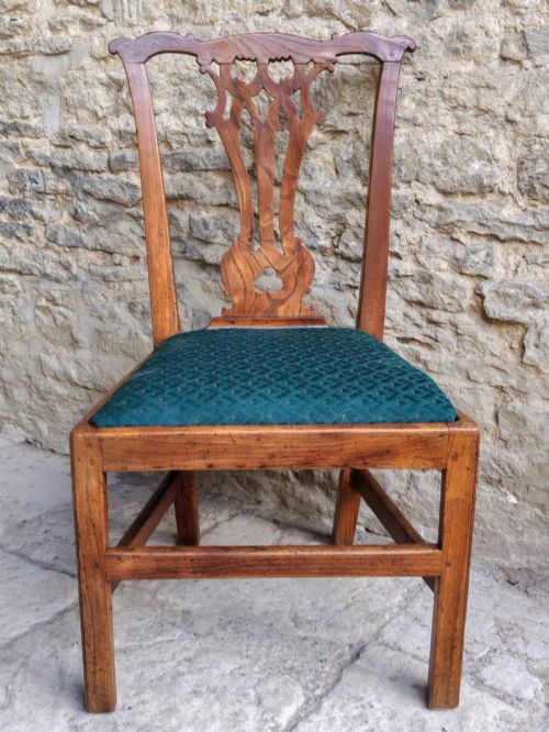 Georgian Chippendale Style Elm Chair Circa 1780