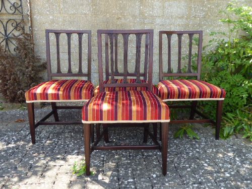 Set of four mahogany dining chairs circa 1780