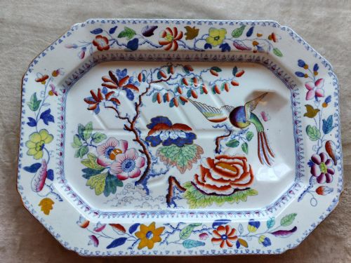 Rare, Large Masons Ironstone Meat Platter Circa 1830