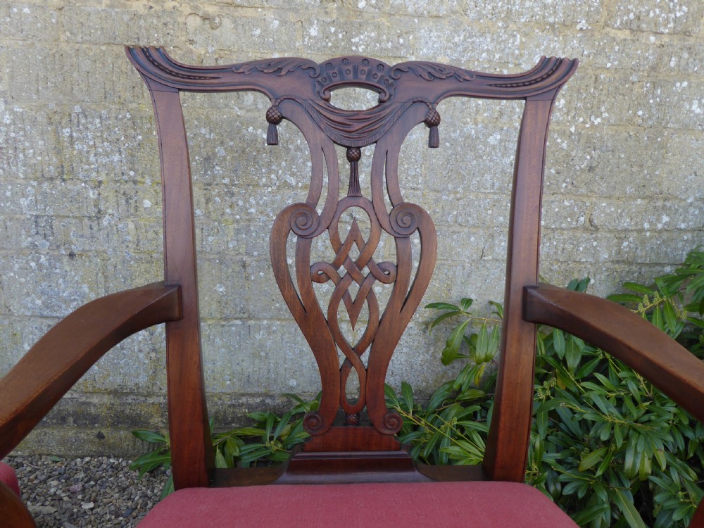 Pair of Chippendale style carvers circa 1890 View VIII