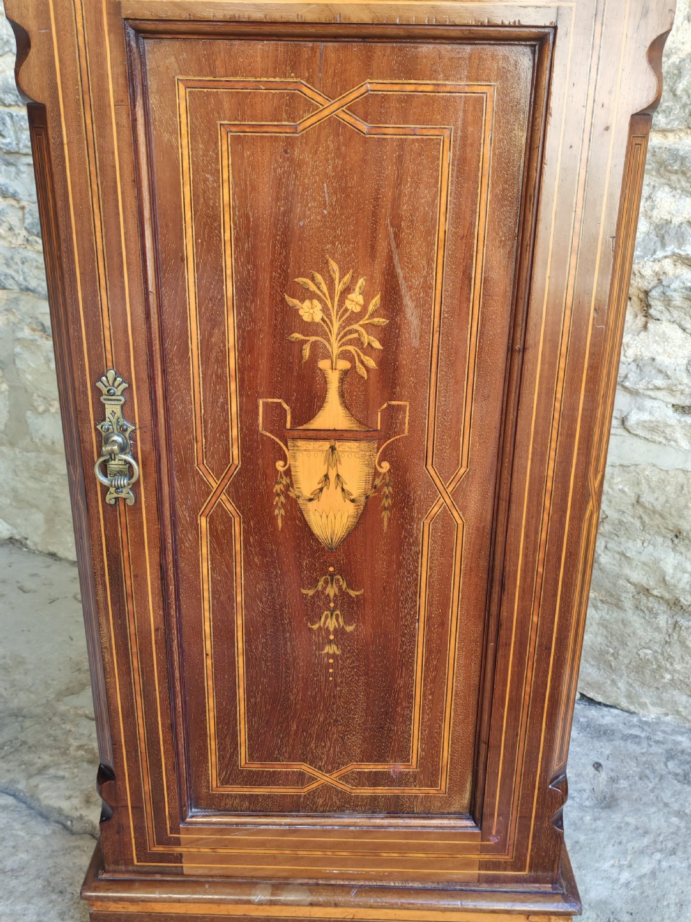 Victorian mahogany and marquetry bedside cabinet View IV