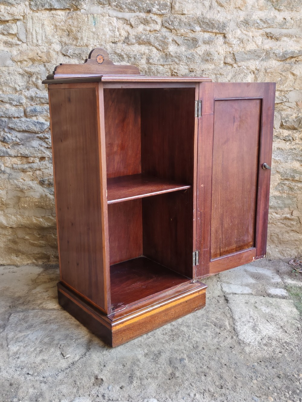 Victorian mahogany and marquetry bedside cabinet View IX