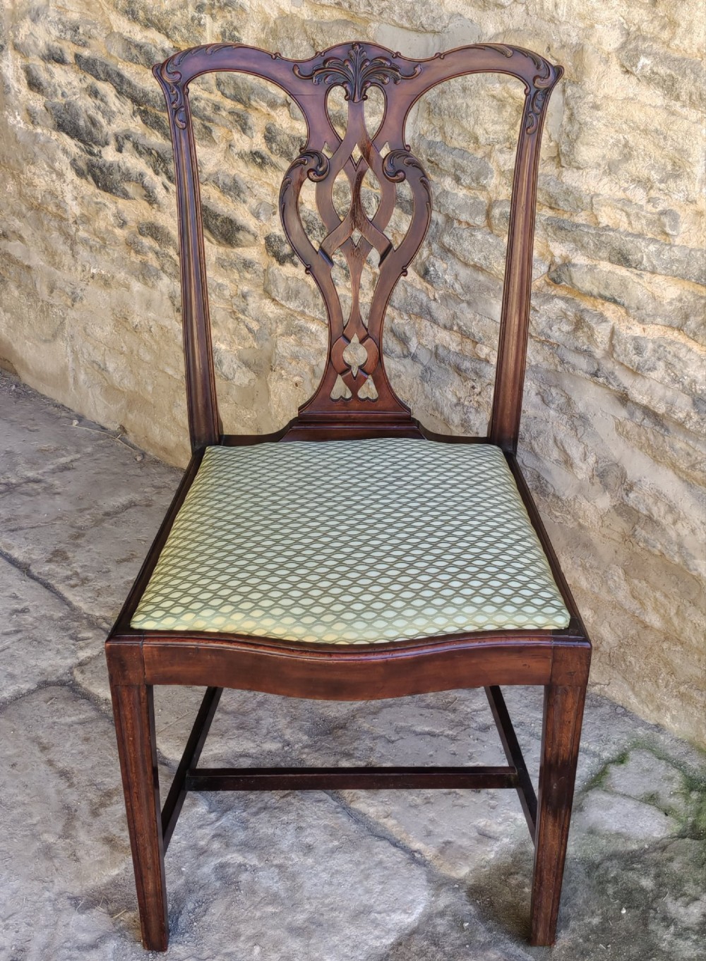 Pair of mahogany Chippendale style chairs circa 1890 View III