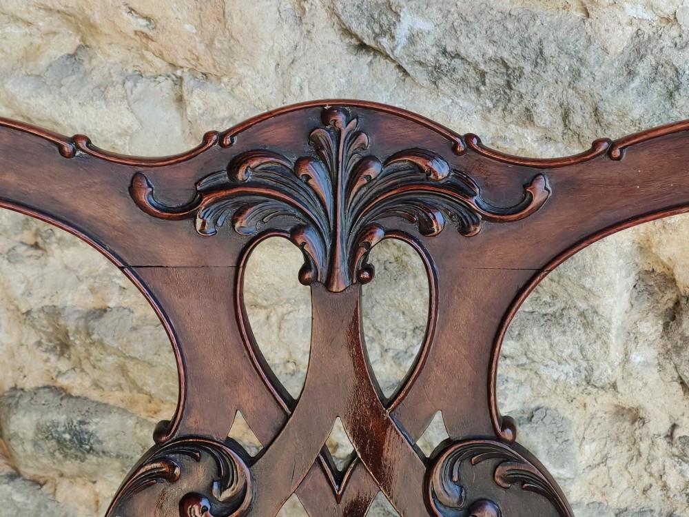 Pair of mahogany Chippendale style chairs circa 1890 View V