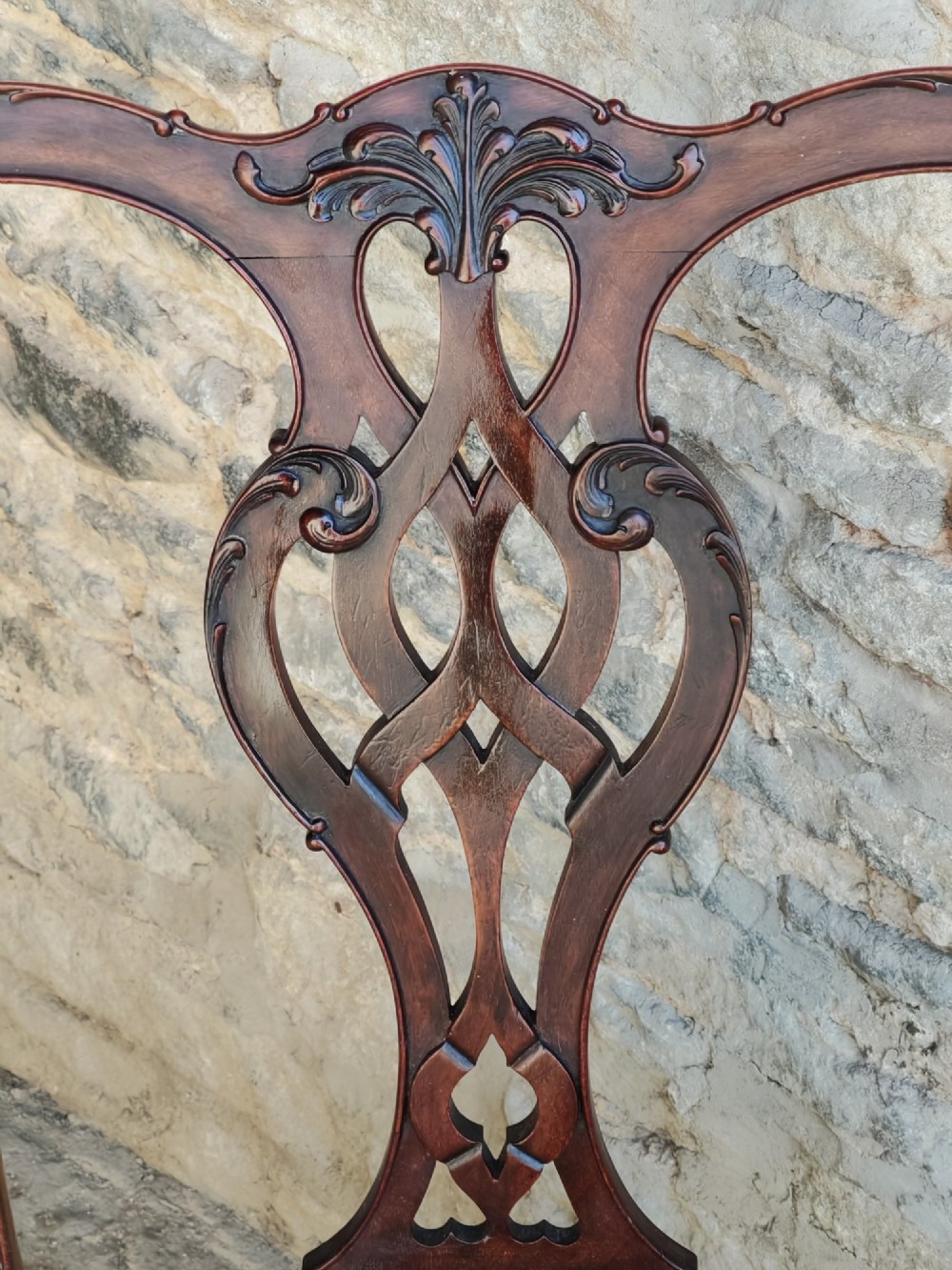 Pair of mahogany Chippendale style chairs circa 1890 View VI