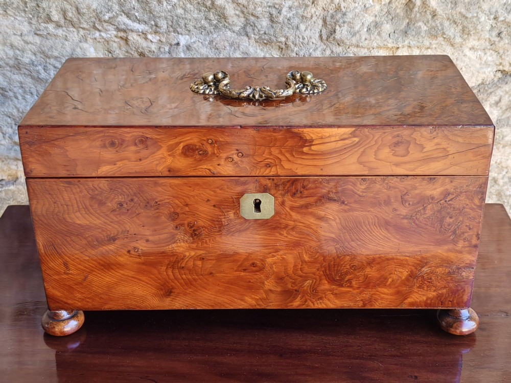 Yew tea caddy circa 1790