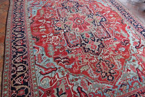 ANTIQUE HERIZ CARPET PERSIA - ADDITIONAL PHOTO 4
