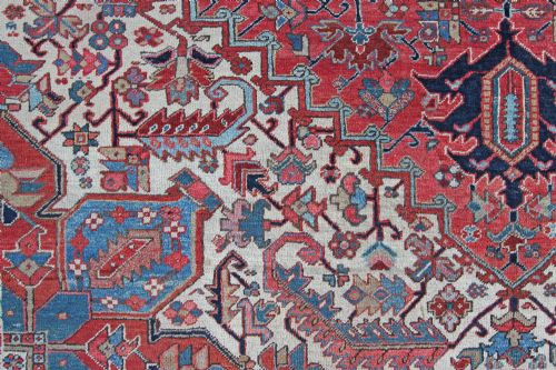ANTIQUE HERIZ CARPET PERSIAN - ADDITIONAL PHOTO 8