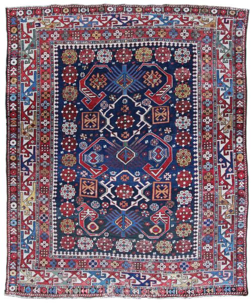 antique shirvan rug caucasian - CATEGORY: ANTIQUE RUGS - DATED 1890