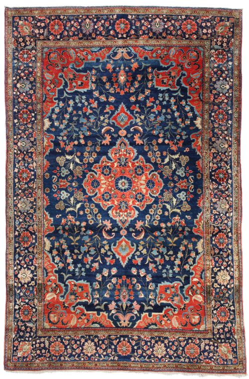 ANTIQUE KURK KASHAN RUG PERSIAN