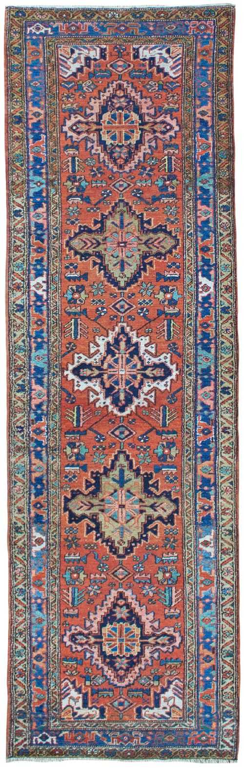 antique persian heriz runner - CATEGORY: ANTIQUE RUGS - DATED 1920