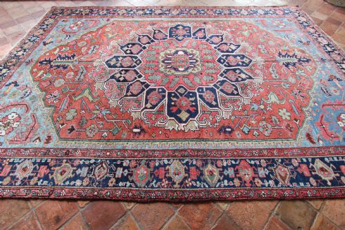 ANTIQUE HERIZ CARPET PERSIAN RARE SMALL SIZE - ADDITIONAL PHOTO 1