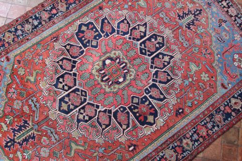 ANTIQUE HERIZ CARPET PERSIAN RARE SMALL SIZE - ADDITIONAL PHOTO 10