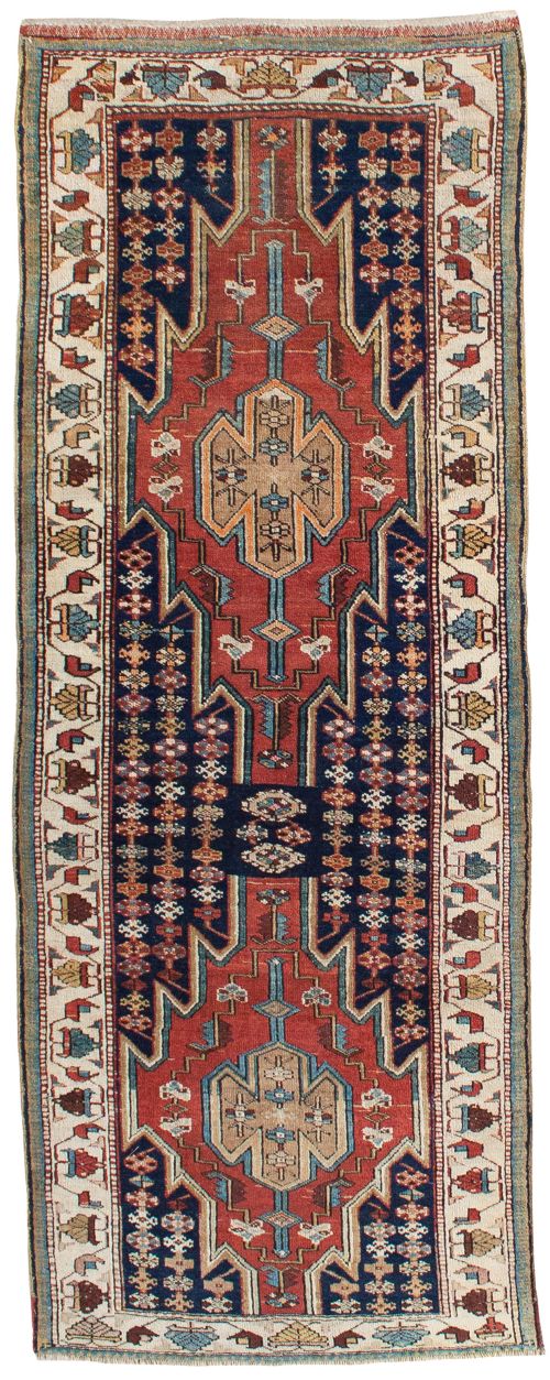 rare heriz 'maslaghan design' runner persian - CATEGORY: ANTIQUE RUGS - DATED 1910
