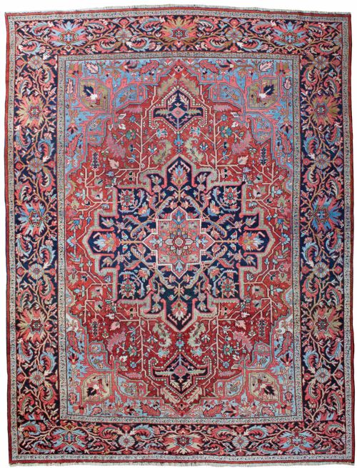 antique heriz carpet persian - CATEGORY: ANTIQUE RUGS - DATED 1900