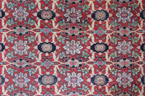 ANTIQUE MAHAL CARPET PERSIAN SLIGHTLY DISTRESSED IN PLACES - ADDITIONAL PHOTO 4