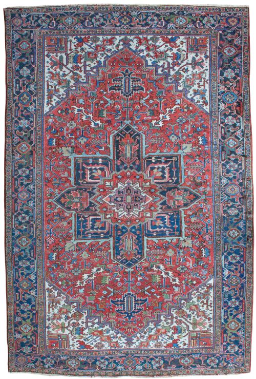 antique heriz carpet persia - CATEGORY: ANTIQUE RUGS - DATED 1910