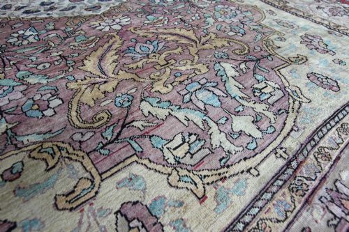 ANTIQUE SILK FEREGHAN RUG WESTERN PERSIA - ADDITIONAL PHOTO 5
